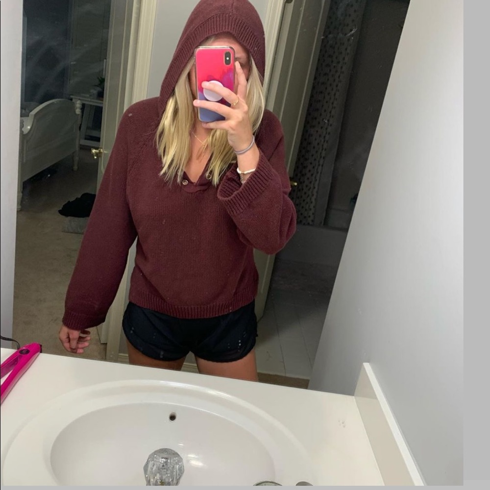 Knit sweater hoodie